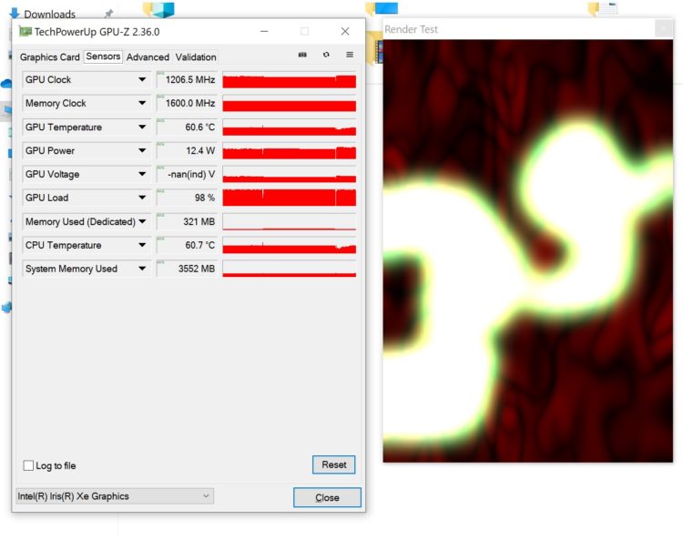 GPU-Z - AVG GPU Temp & Clock