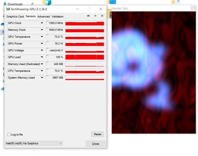 GPU-Z - Max GPU Temp & Clock