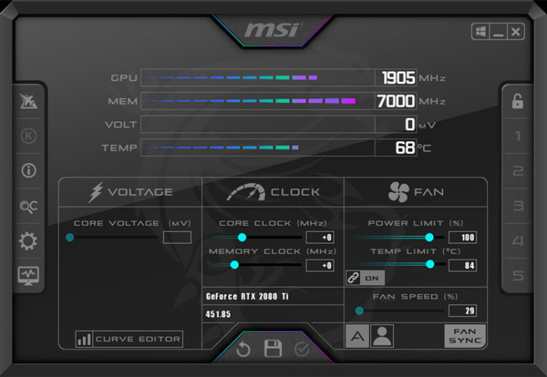 msi 1080 afterburner best overclock setting gaming