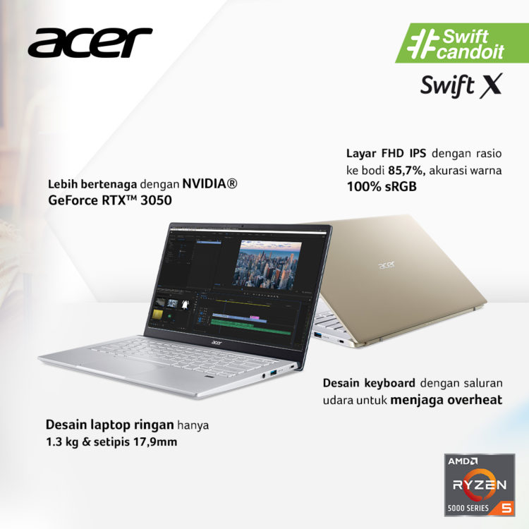 Acer Luncurkan Swift X, Sasar Konten Kreator