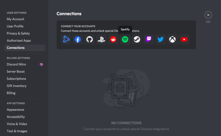 cara menghubungkan spotify di discord