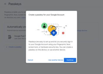Passkeys di Google Account