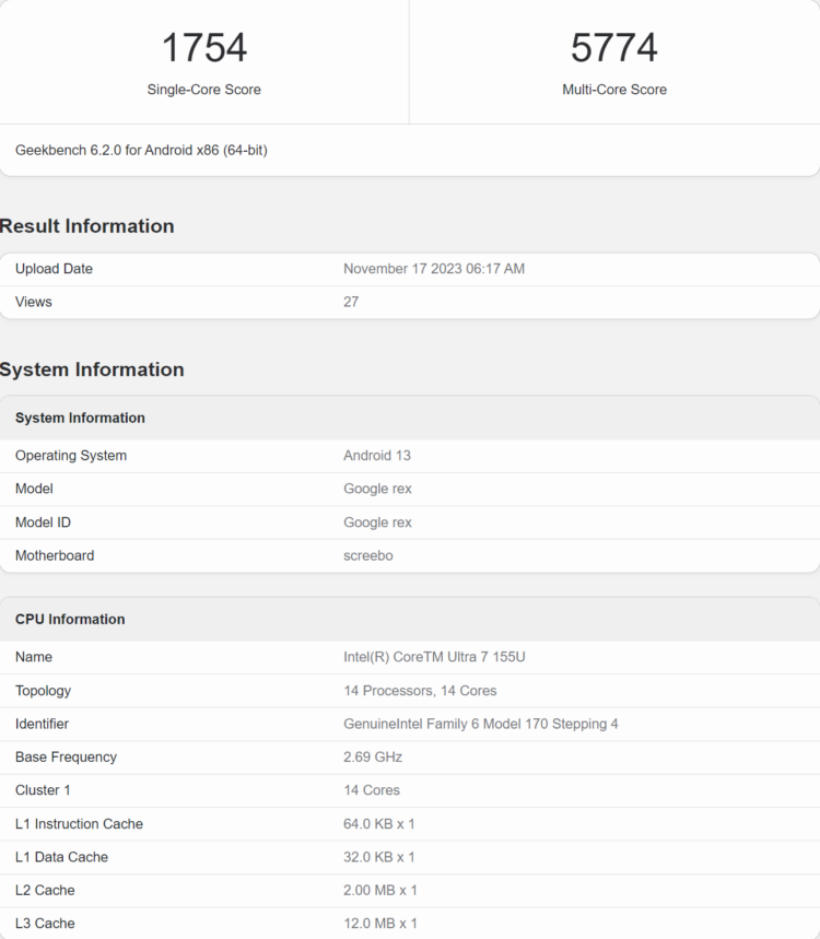 Performa Intel Core Ultra 7