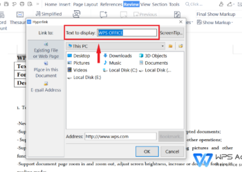 cara buat hyperlink di wps office