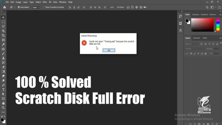 Error Scratch Disks Full di Photoshop