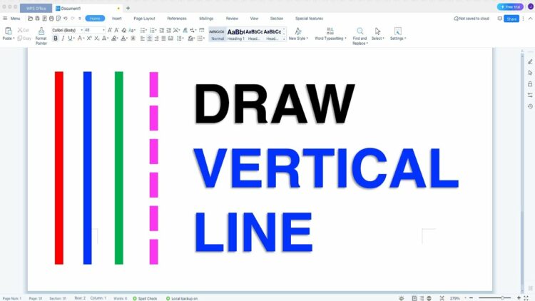 cara buat garis lurus di wps office