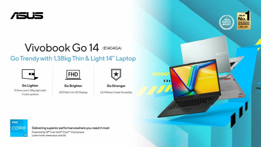 ASUS Vivobook Go 14 (E1404G): Laptop Terbaik untuk Pelajar dengan Mobilitas Tinggi