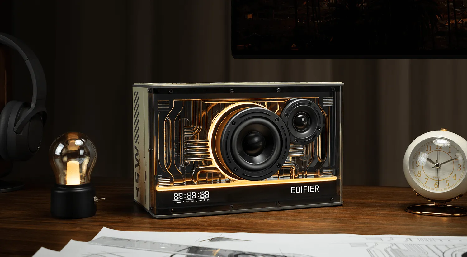 QD35 Tabletop Bluetooth Speaker dengan GaN charger