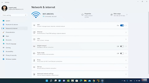 Hotspot di Windows 11