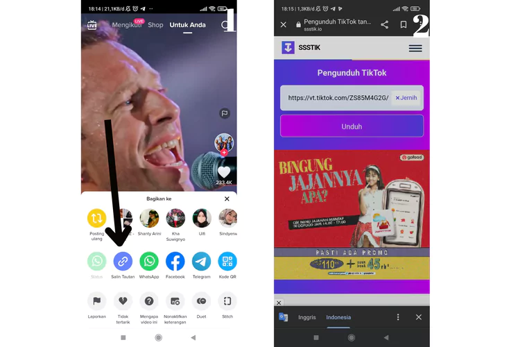 menyimpan foto dari TikTok