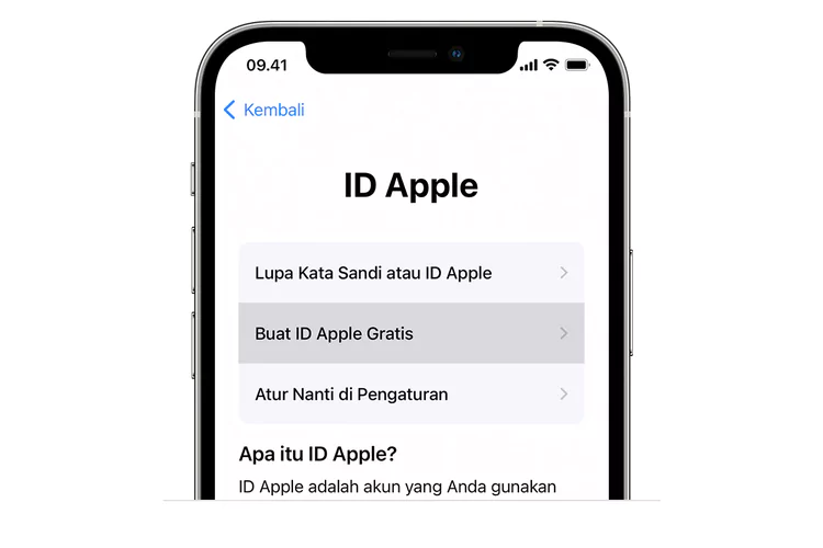 membuat akun iCloud