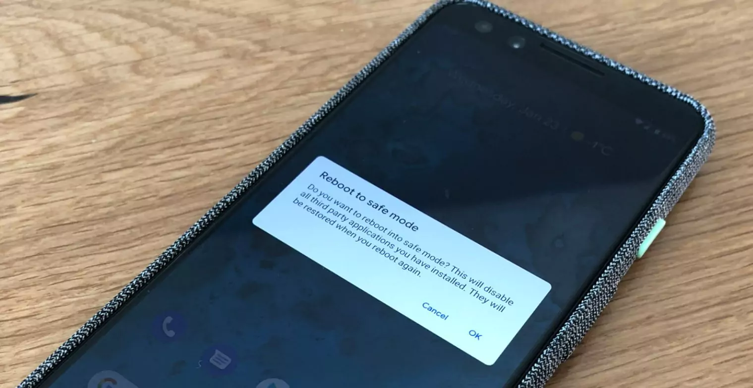 menghilangkan mode aman