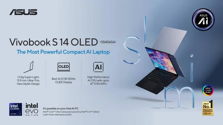 ASUS Vivobook S 14 OLED Terbaru Hadir dengan Prosesor Intel® Core™ Ultra (Series 2)