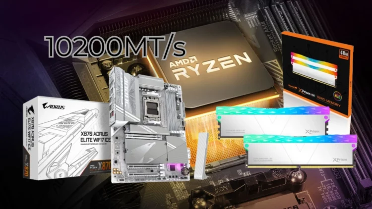 Overclocker China Pecahkan Rekor Memory Terkencang 10200 MT/s Dual Channel Pada X870 AORUS Tachyon ICE!