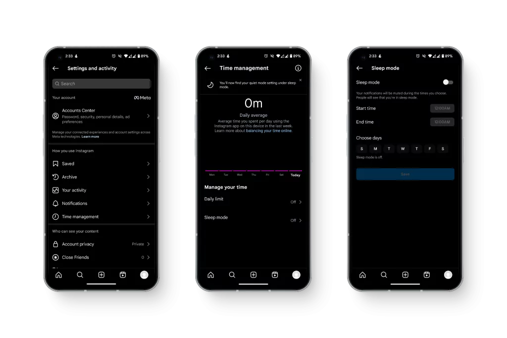 Sleep Mode di Instagram