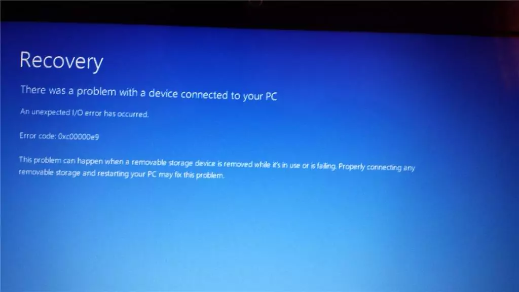Error Code 0xc00000e9