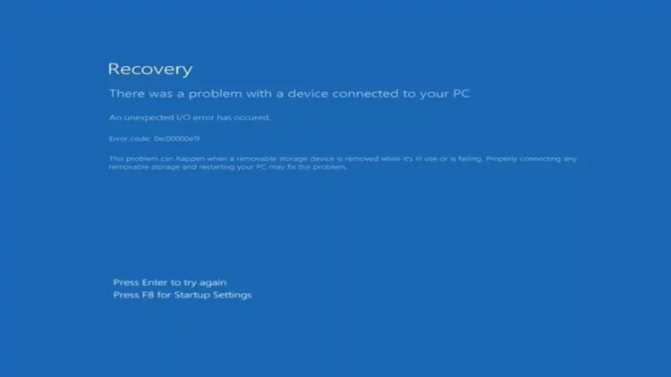 Error Code 0xc00000e9