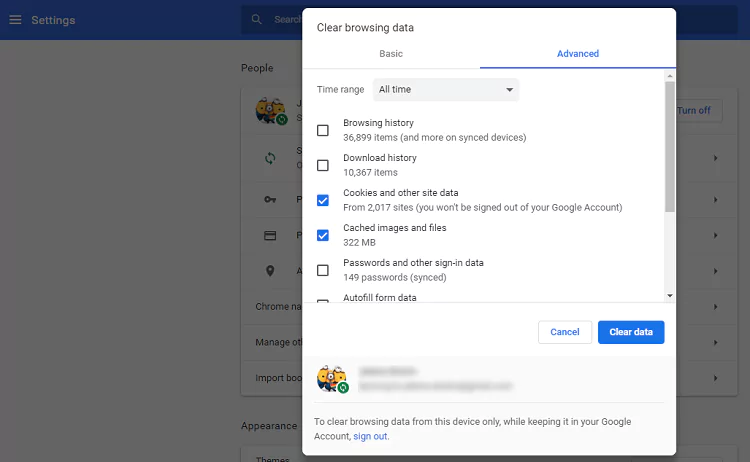 hapus password tersimpan