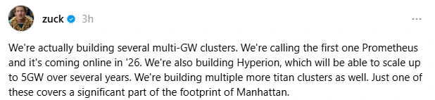 Meta tidak main-main dalam membangun infrastruktur AI Meta yang diperlukan. Zuckerberg mengungkapkan bahwa perusahaan sedang dalam proses membangun beberapa "kluster" raksasa