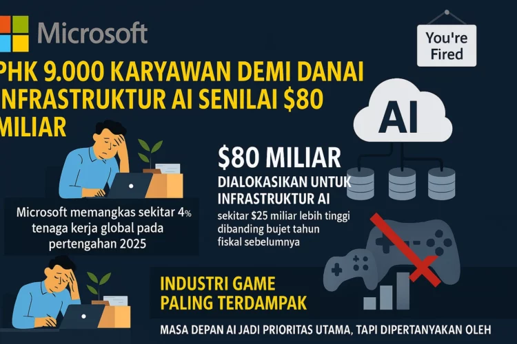 Microsoft PHK 9.000 Karyawan Demi Danai Infrastruktur AI Senilai $80 Miliar!