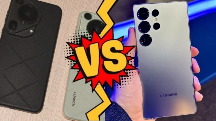 Gambar perbandingan antara Huawei Pura 80 Ultra vs Samsung S25 Ultra, menampilkan kedua ponsel flagship yang diadu dalam artikel ini.