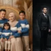 Kolase dua foto keluarga di studio, menjadi inspirasi untuk membuat gambar serupa menggunakan prompt foto keluarga AI di Google Gemini.