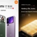 Kolase gambar yang menampilkan desain tiga varian warna dari Xiaomi 17 series dan inovasi teknologi baterai baru 'Jinshajiang'.