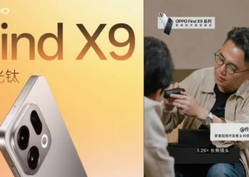 Kolase gambar yang menampilkan render Oppo Find X9 dan momen unboxing lensa tele eksternal Hasselblad, 'senjata rahasia' untuk kamera Oppo Find X9 Pro.