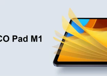 Gambar render resmi dari tablet pertama Poco, Poco Pad M1, yang diduga merupakan versi rebadge dari Redmi Pad 2 Pro.