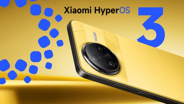 Logo resmi untuk update HyperOS 3 dari Xiaomi, yang menjanjikan fitur AI canggih dan peningkatan performa signifikan.