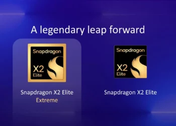 Poster resmi yang menampilkan logo chipset Snapdragon X2 Elite Extreme, yang performanya membantai Intel & AMD namun masih di bawah Apple M4 Max.