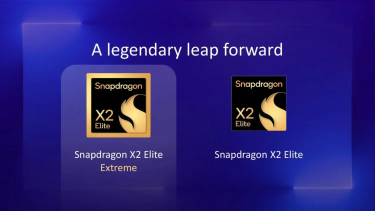 Poster resmi yang menampilkan logo chipset Snapdragon X2 Elite Extreme, yang performanya membantai Intel & AMD namun masih di bawah Apple M4 Max.