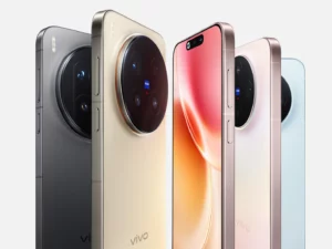 Render jajaran Vivo X300 dari berbagai sudut, menampilkan desain premium dan modul kamera Zeiss yang besar.