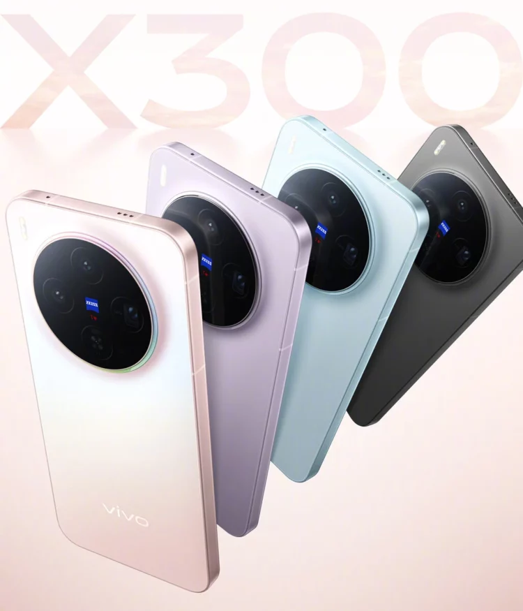 Empat varian warna dari seri HP Vivo X300, menampilkan desain premium dengan modul kamera bulat hasil kerja sama dengan Zeiss.