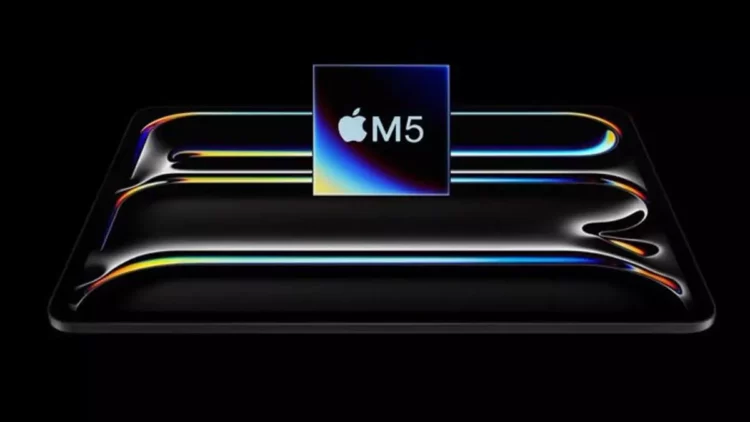 Ilustrasi iPad Pro dengan chip M5 di atasnya, sebagai visual untuk berita terungkapnya spesifikasi RAM iPad Pro M5 yang berbeda-beda tergantung model penyimpanan.