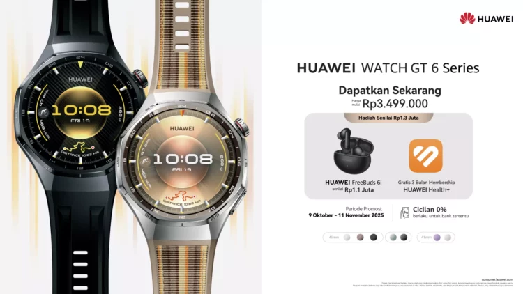 Tampilan HUAWEI WATCH GT 6 Series dan informasi harga promosi di Indonesia