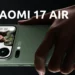 Ilustrasi render Xiaomi 17 Air, yang 'terciduk' sedang diuji dengan bodi ultra tipis, kamera 200MP, dan dukungan eSIM.