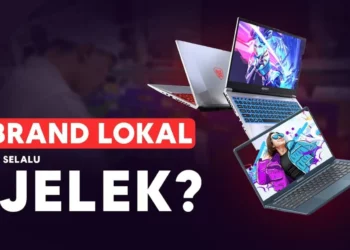 Kolase laptop Axioo dengan pertanyaan "Brand Lokal Selalu Jelek?" yang menjadi tema utama kisah jatuh bangun brand laptop lokal ini.