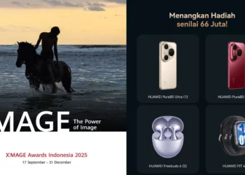 Poster resmi lomba fotografi XMAGE Awards Indonesia 2025 yang menampilkan detail hadiah utama.