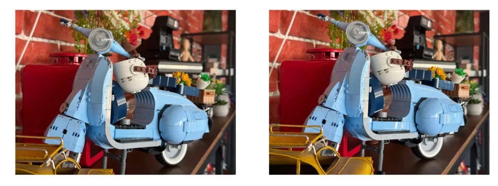 Perbandingan hasil foto kamera utama antara iPhone 17 Pro Max vs iPhone 16 Pro Max yang menunjukkan perbedaan warna dan kontras.