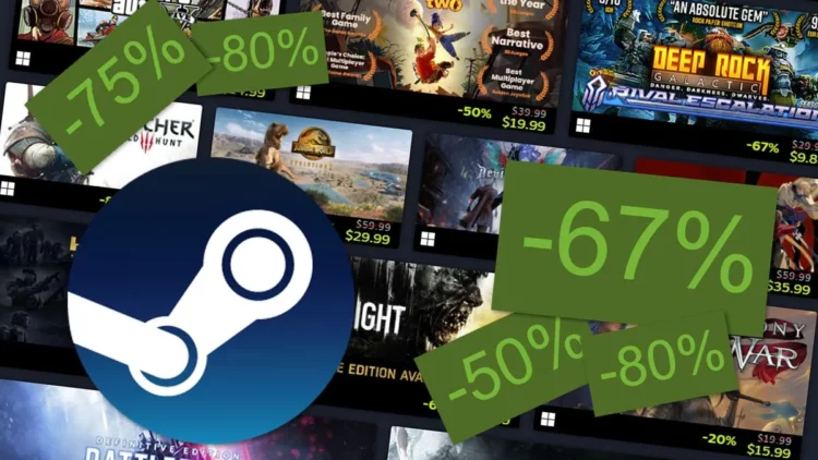 Kolase diskon game Steam Autumn Sale dengan berbagai potongan harga besar untuk game PC.