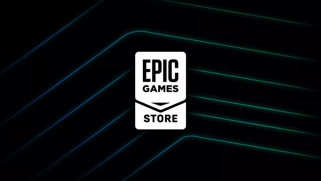 Logo Epic Games Store dengan latar belakang futuristik