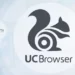 Logo UC Browser berupa tupai berwarna abu-abu gelap dengan teks 'UCBrowser' di tengah, dikelilingi oleh gelembung tulisan 'Security', 'Smart', dan 'Speed'.