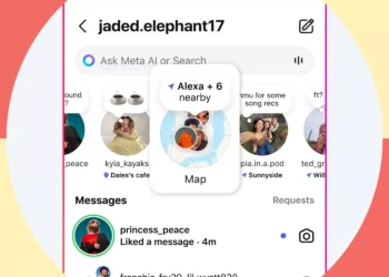 Pop-up Map Instagram dan feed pesan