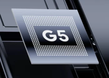 Render 3D dari chip Tensor G5, yang menjadi subjek pembahasan karena masalah performa dan cepat panas pada Google Pixel 10.