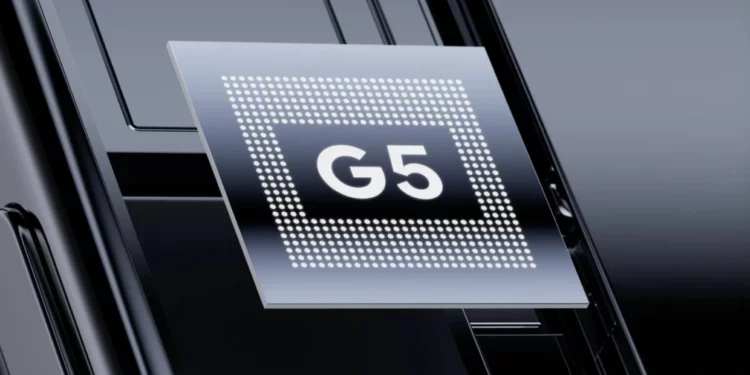 Render 3D dari chip Tensor G5, yang menjadi subjek pembahasan karena masalah performa dan cepat panas pada Google Pixel 10.