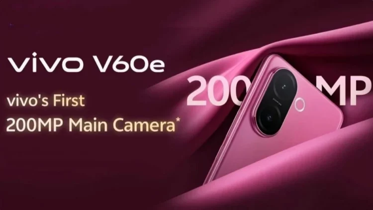Gambar promosi vivo V60e yang menyorot keunggulan utama kamera 200MP.