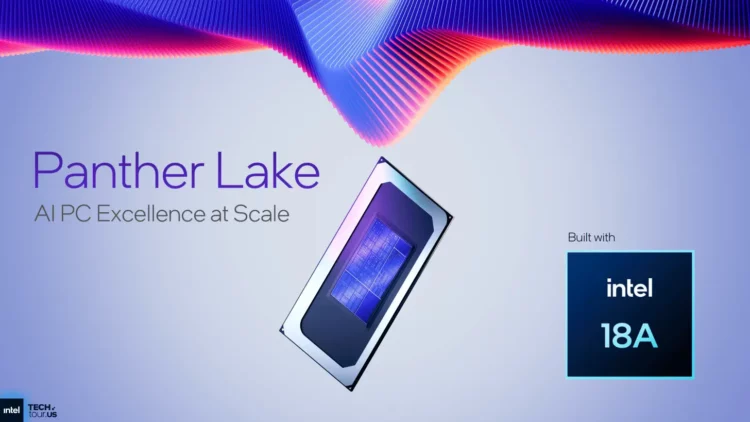 Slide resmi Intel Tech Tour untuk Intel Panther Lake (Intel 18A), prosesor yang dilaporkan (report) CPU-nya mengecewakan namun iGPU-nya melonjak 72%.