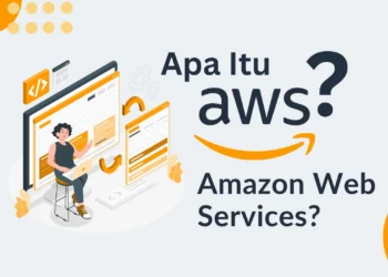 Ilustrasi grafis "Apa Itu AWS?", menjelaskan Amazon Web Services sebagai penyebab Canva dan internet lumpuh.