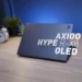 Laptop Axioo HYPE-R X8 OLED di atas meja, di-review (bongkar) sebagai laptop 900 gram dengan layar OLED yang harganya cuma 8 jutaan.